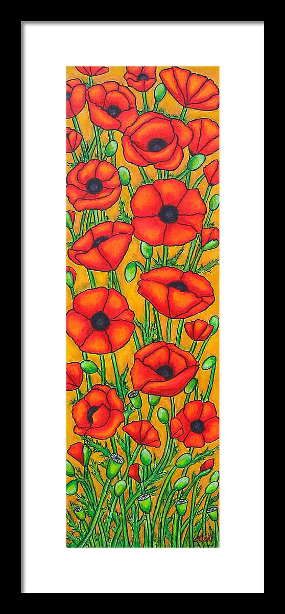 Poppies Framed Print featuring the painting Poppies Under the Tuscan Sun by Lisa Lorenz