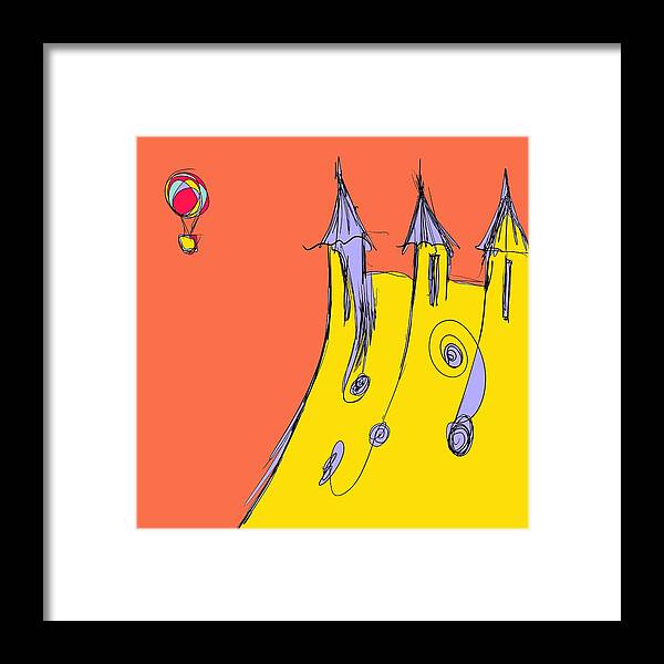 Balloon Framed Print featuring the drawing Popping In for a Visit by Jason Nicholas