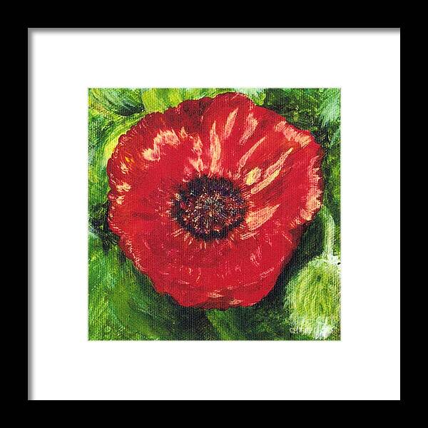 Poppy Framed Print featuring the painting Poppy by Deb Stroh-Larson