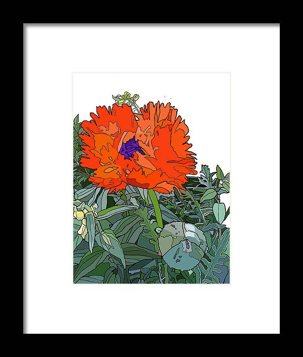Orange Framed Print featuring the painting Poppy by Jamie Downs