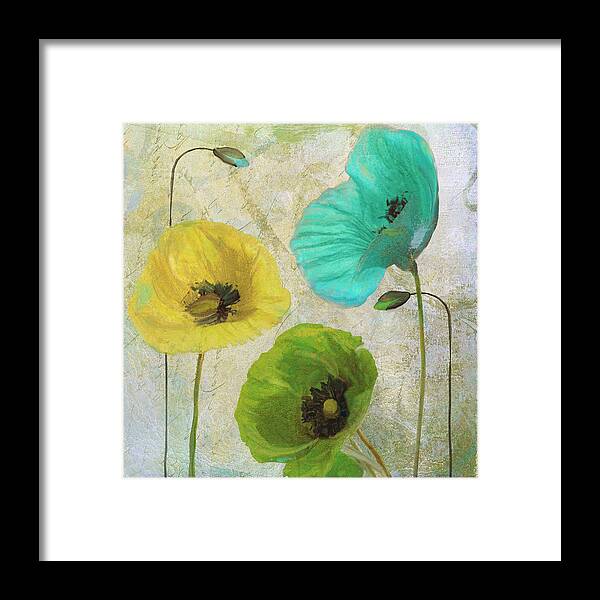 Poppy Framed Print featuring the painting Poppy Shimmer I by Mindy Sommers