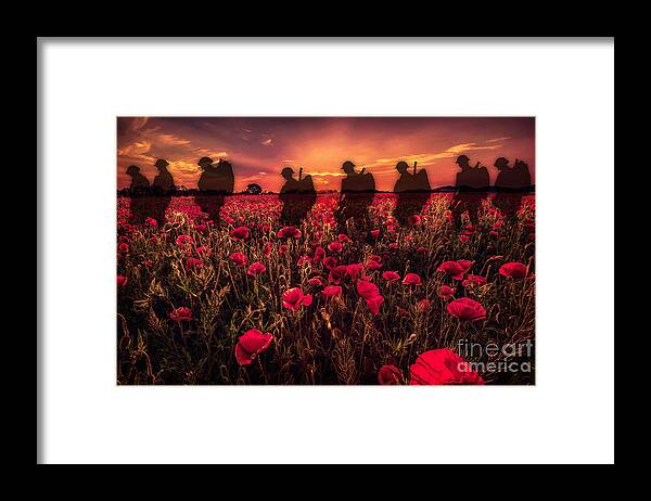 Soldier Framed Print featuring the digital art Poppy Walk by Airpower Art