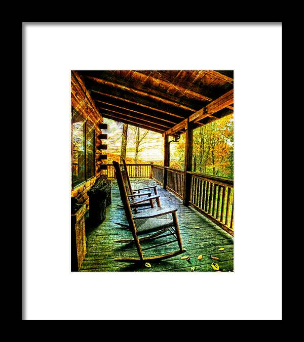 Painting Framed Print featuring the digital art Porch Front by Digital Art Cafe