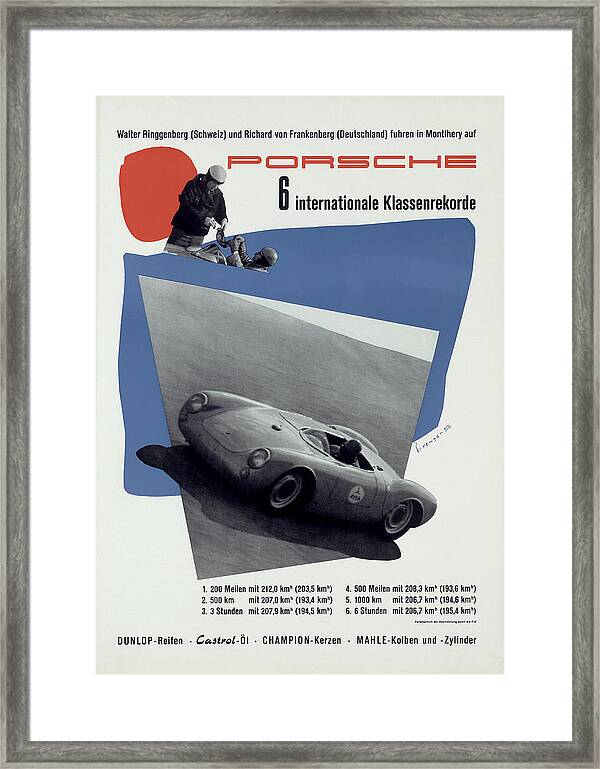 Porsche 6 Internationale Klassenrekorde Racing Poster Art Print 