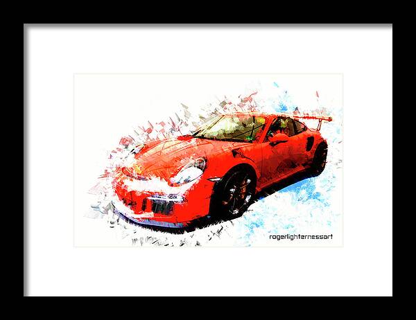 Porsche Framed Print featuring the digital art Porsche 911 GTS by Roger Lighterness