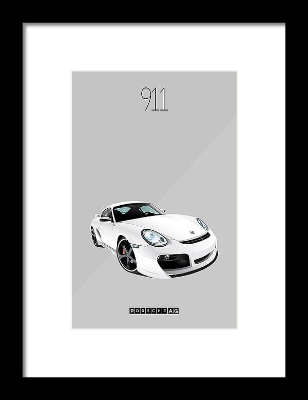 Cars Framed Print featuring the painting Porsche 911 Iconic Poster by Beautify My Walls