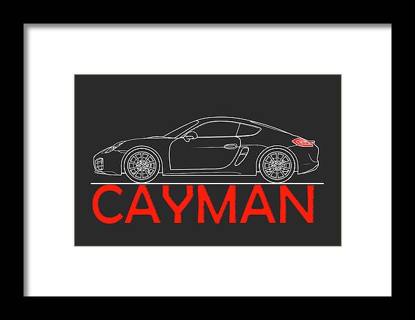 Porsche Cayman Phone Case Framed Print featuring the photograph Cayman Blueprint by Mark Rogan