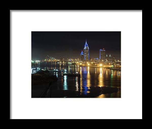Alabama Framed Print featuring the photograph Port City Honors Blue by Brad Boland