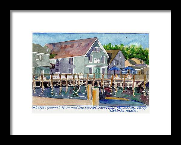 Port Clyde General Store Maine Framed Print featuring the painting Port Clyde General Store Maine by Catinka Knoth