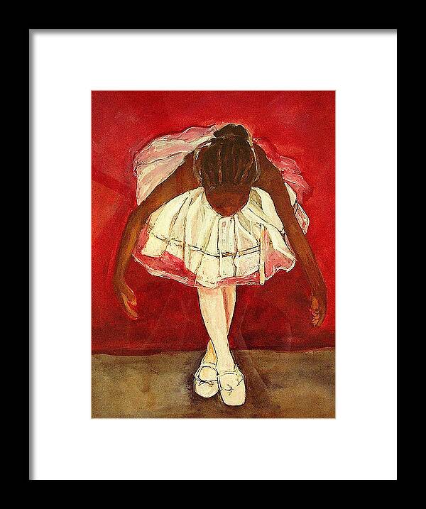 Ballerina Framed Print featuring the painting Port de bras Forward by Amira Najah Whitfield