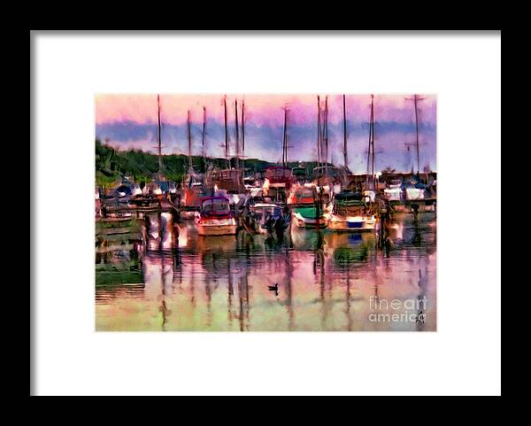Port Harbor Framed Print featuring the digital art Port Harbor #1 by Stacey Carlson