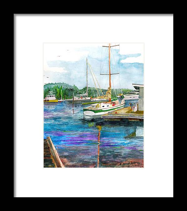 Marine Framed Print featuring the painting Port McNeil BC by Eric Samuelson