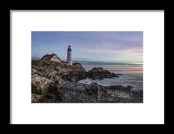 Lighthouse Framed Print featuring the photograph Portland Head Light December 2015 by Colin Chase