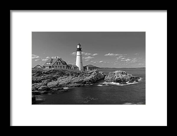 Portland Light Of Maine Framed Print featuring the photograph Portland Light of Maine by Juergen Roth