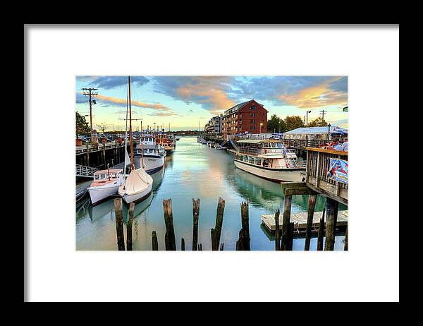 Water Framed Print featuring the photograph Portland Maine by Wendell Ward