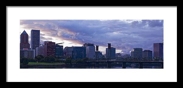 Portland Framed Print featuring the photograph Portland Oregon Panorama by Jonathan Davison