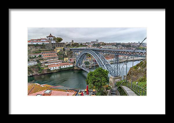 Portugal Framed Print featuring the photograph Porto Portugal Luis I Bridge by Alan Toepfer