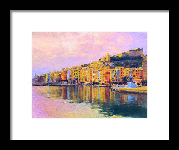 Portovenere Framed Print featuring the painting Porto Venere by Dominic Piperata