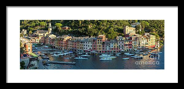 Portofino Framed Print featuring the photograph Portofino Morning Panoramic II by Brian Jannsen