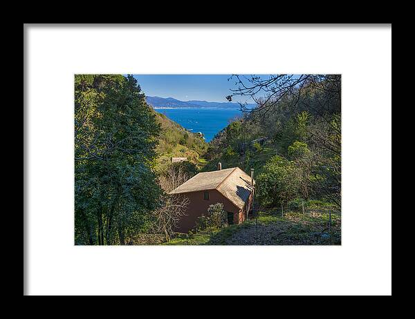 Portofino Framed Print featuring the photograph Portofino Mount Valley With Liguria Seascape by Enrico Pelos