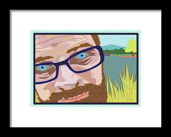 Pattern Close Up Portrait Framed Print featuring the digital art Portrait at Lake Junaluska by Rod Whyte
