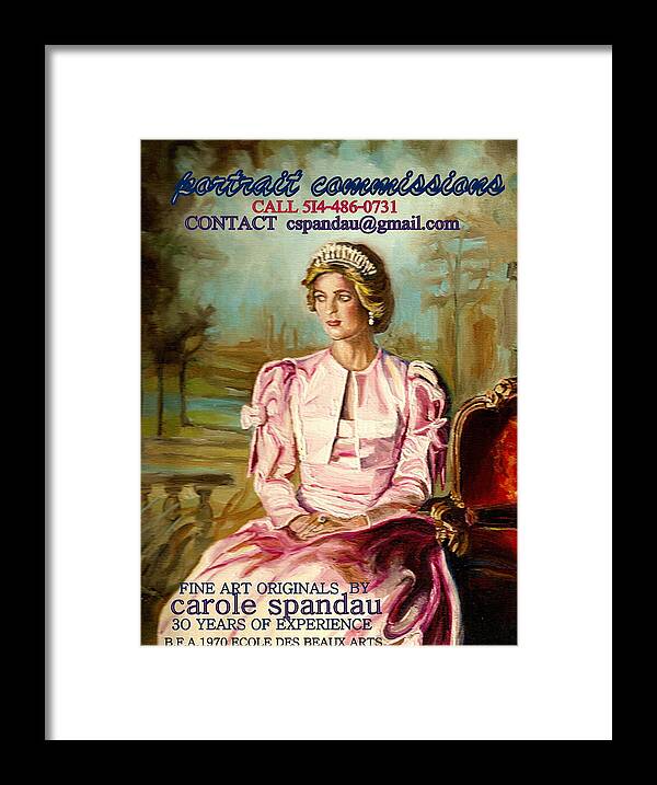 Commissioned Art Framed Print featuring the painting Portrait Commissions By Portrait Artist Carole Spandau by Carole Spandau