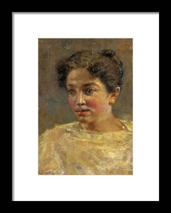 Pio Sanquirico Framed Print featuring the painting Portrait of a girl by Pio Sanquirico