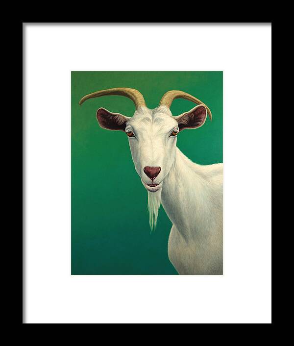Goat Framed Print featuring the painting Portrait of a Goat by James W Johnson