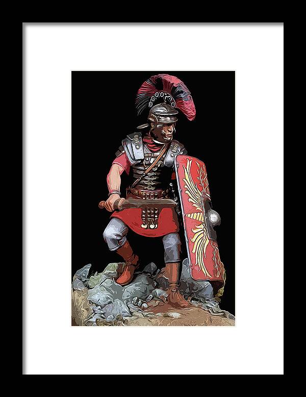 Roman Legion Framed Print featuring the painting Portrait of a Roman Legionary - 07 by AM FineArtPrints