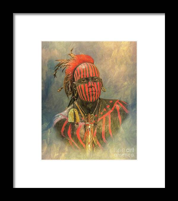 Portrait Of A Warrior Framed Print featuring the digital art Portrait of a Warrior by Randy Steele