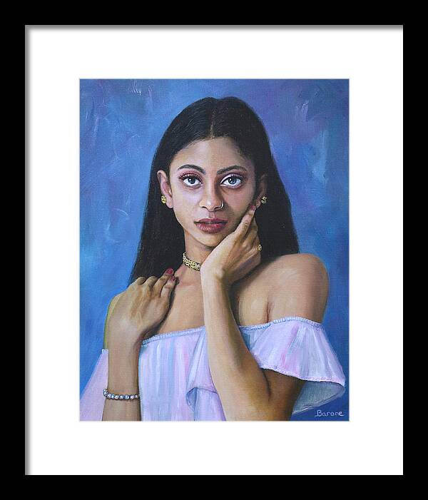 Portrait Painting Framed Print featuring the painting Portrait of Alana by Richard Barone