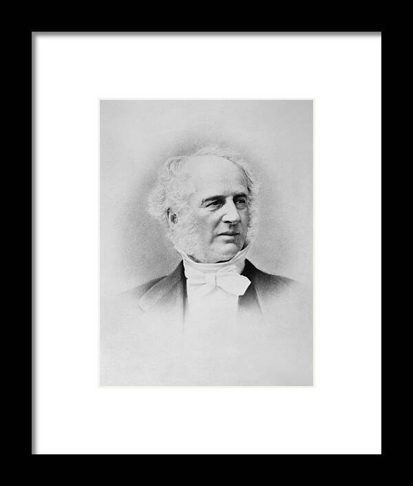 1 Person Framed Print featuring the photograph Portrait of Cornelius Vanderbilt by Underwood Archives