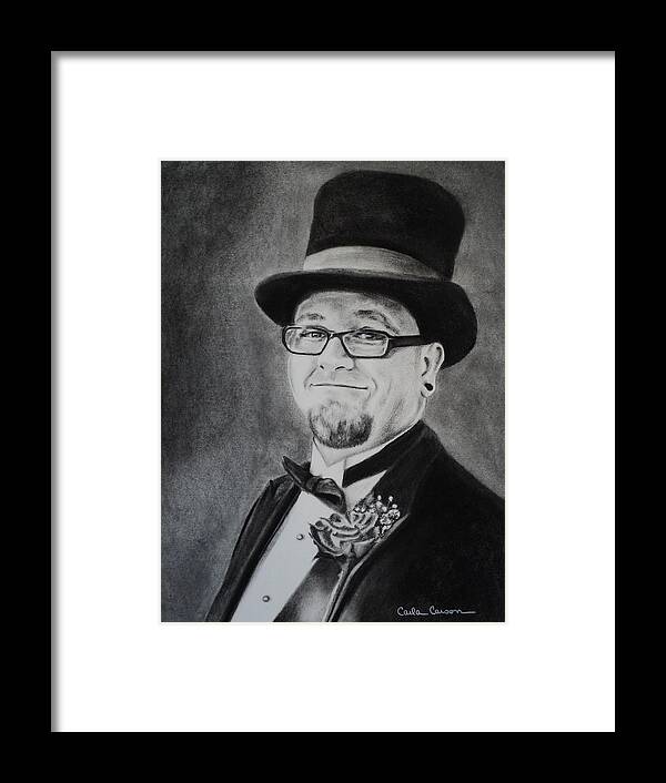 Wedding Framed Print featuring the drawing Portrait of Douglas by Carla Carson