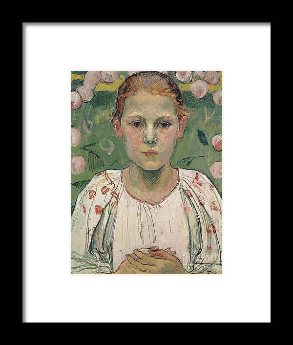 Young Framed Print featuring the painting Portrait of Kathe von Bach in the Garden by Ferdinand Hodler