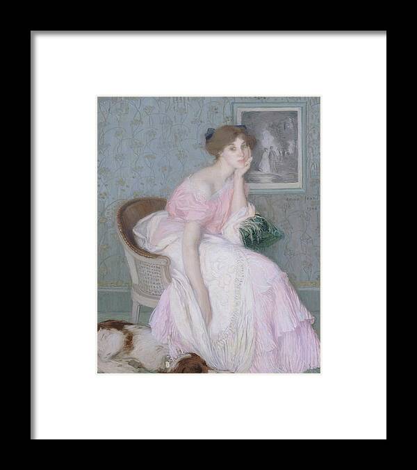 19th Century French Painters Framed Print featuring the painting Portrait of Miss Ella Carmichael by Edmond Aman-Jean