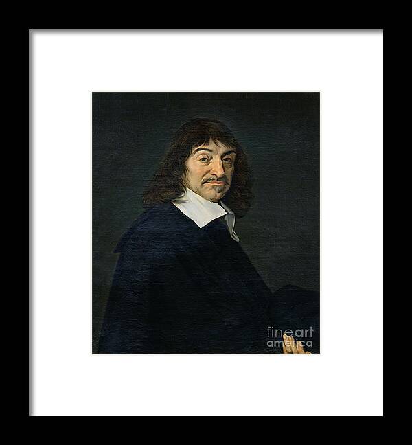Rene Framed Print featuring the painting Portrait of Rene Descartes by Frans Hals