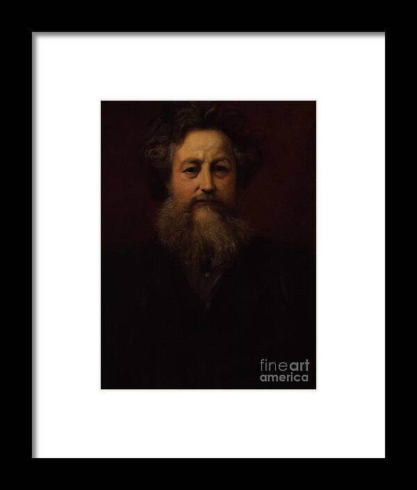 Portrait Of William Morris By William Blake Richmond Framed Print featuring the painting Portrait of William Morris by MotionAge Designs