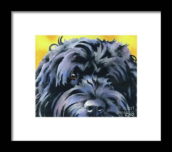Portuguese Framed Print featuring the painting Portuguese Water Dog by David Rogers