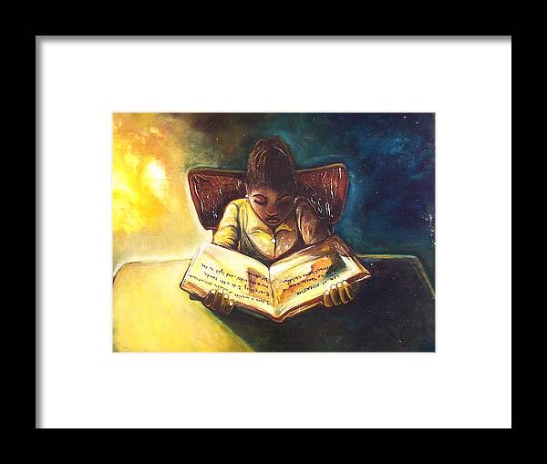 African American Art Framed Print featuring the painting Positive Thinking by Emery Franklin