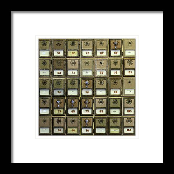 Mail Framed Print featuring the photograph Post Office Boxes by Jackson Pearson