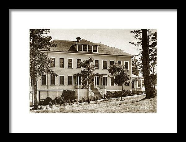 Post Station Framed Print featuring the photograph Post Station Hospital at Presidio of Monterey was at corner of Stilwell Way and Fitch Ave. by Monterey County Historical Society