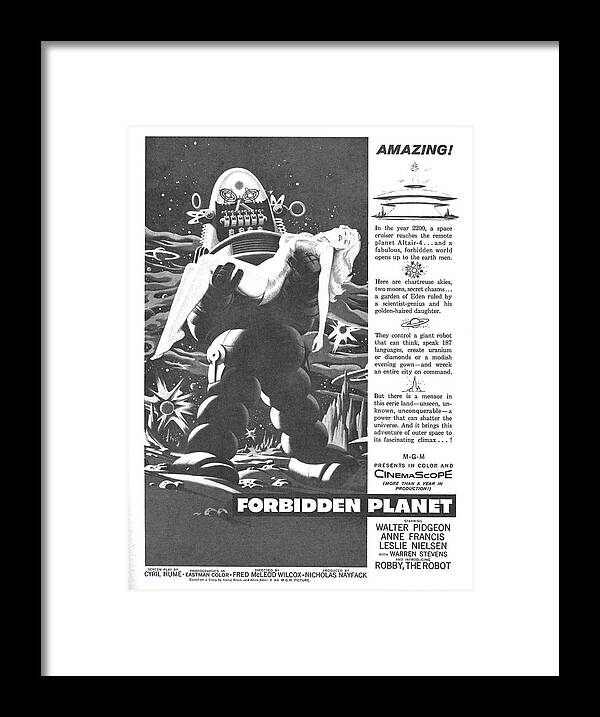 Poster Framed Print featuring the photograph Poster Movie Forbidden Planet by Douglas Settle