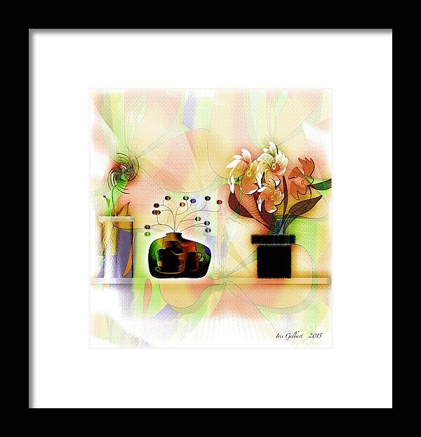 Plants Framed Print featuring the digital art Potted by Iris Gelbart