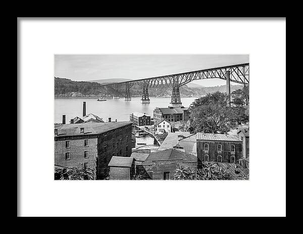 Hudson Valley Framed Print featuring the photograph Poughkeepsie Waterfront in 1903 by The Hudson Valley
