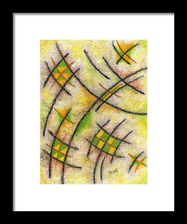 Abstract Framed Print featuring the painting Pound Inkling by David K Small