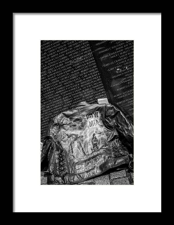 Soldiers Framed Print featuring the photograph POW MIA Never Forget by Sennie Pierson