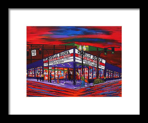 Bookstore Framed Print featuring the painting Powell's Books #5 by James Dunbar