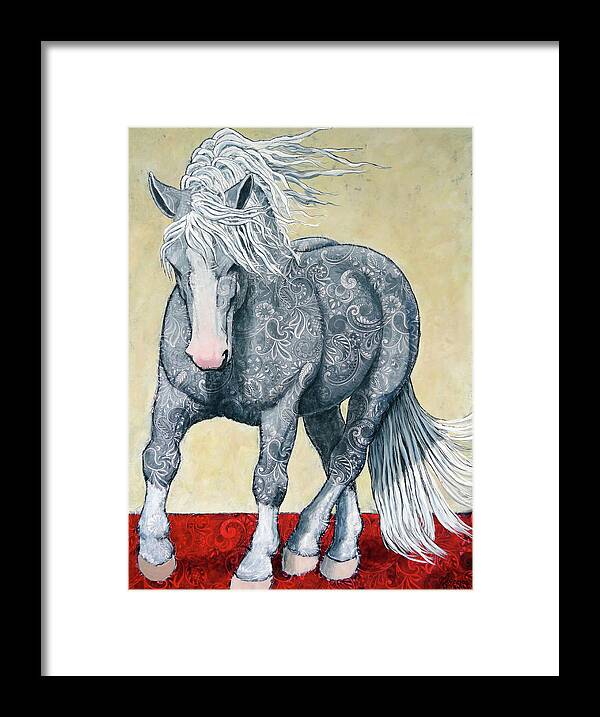Percheron Framed Print featuring the painting Power by Ande Hall