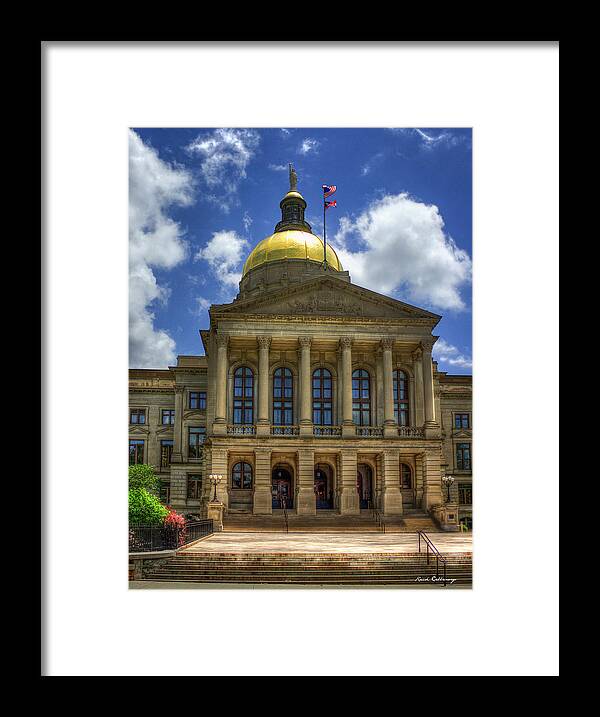Reid Callaway Georgia State Capital Framed Print featuring the photograph Power House One Georgia State Capital Atlanta GA Art by Reid Callaway