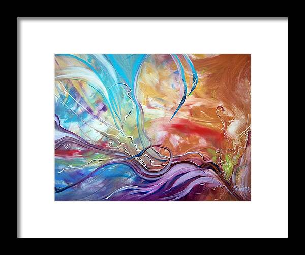 Large Abstract Gallery Wrapped Vibrant Energetic Stokes Framed Print featuring the painting Power of Now by Jan VonBokel